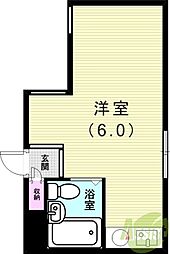ラムール西明石 ワンルームの間取図画像