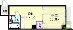 ヒューマンハイツ 1DKの間取図画像