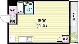 ベルトピア朝霧 ワンルームの間取図画像