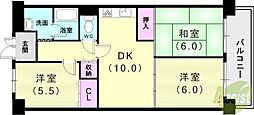 パレス朝霧ケ丘 3DKの間取図画像