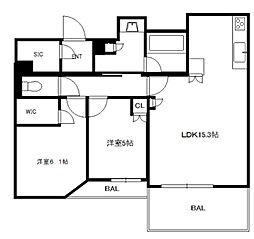 プレミスト京都二条城北 2LDKの間取図画像