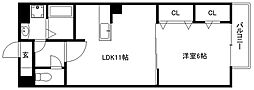 サニーコンフォート北山 1LDKの間取図画像