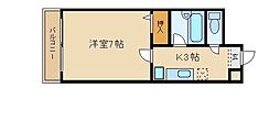 サンアルファー北山 1Kの間取図画像
