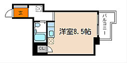 メゾンドリュート ワンルームの間取図画像