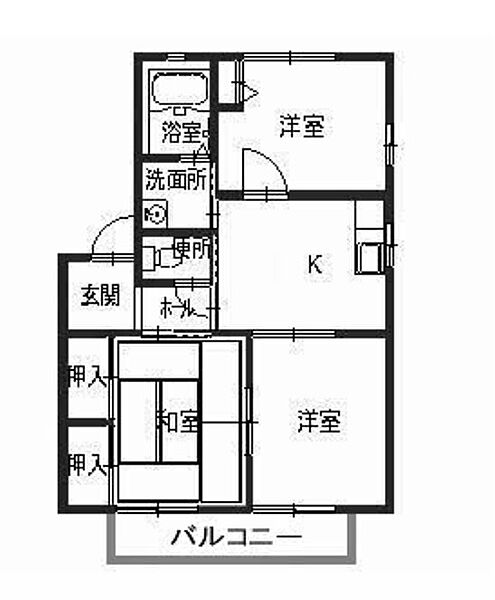 ハイツエアーズロック ｜大阪府泉大津市下条町(賃貸アパート3K・2階・53.28㎡)の写真 その2