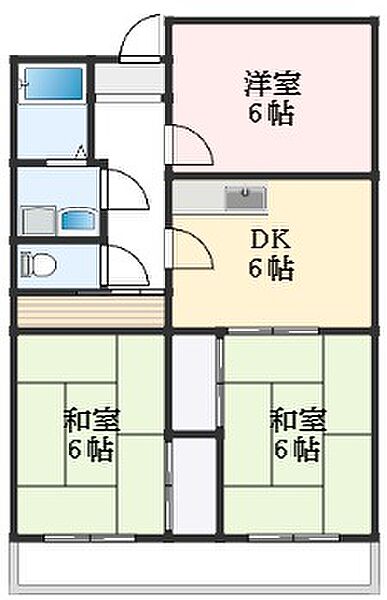 メゾン中塚 ｜大阪府和泉市唐国町2丁目(賃貸マンション3DK・3階・58.00㎡)の写真 その2