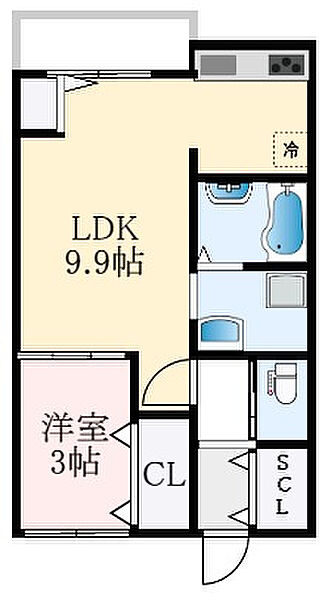 大阪府堺市中区深井東町(賃貸アパート1LDK・1階・33.23㎡)の写真 その2