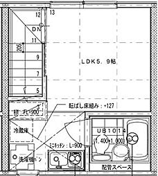 もりゆめL 2階ワンルームの間取り