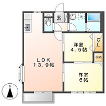 エルディムシャルマンＣ  ｜ 岡山県倉敷市茶屋町（賃貸アパート2LDK・2階・53.00㎡） その2