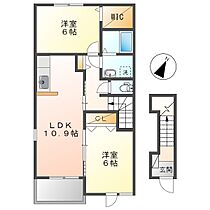 プラシードＡ  ｜ 岡山県総社市地頭片山（賃貸アパート2LDK・2階・57.21㎡） その2