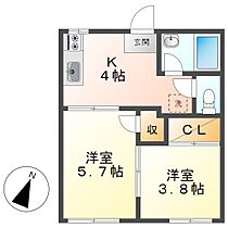 岡山県倉敷市宮前（賃貸アパート2K・1階・30.42㎡） その2