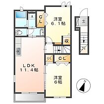 岡山県小田郡矢掛町矢掛（賃貸アパート2LDK・2階・57.07㎡） その2