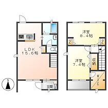 岡山県倉敷市大島（賃貸タウンハウス2LDK・1階・77.10㎡） その2