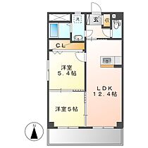 岡山県総社市中央1丁目（賃貸マンション2LDK・2階・52.44㎡） その2