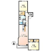 グランジョリカ  ｜ 岡山県倉敷市西中新田（賃貸マンション2LDK・1階・64.88㎡） その2