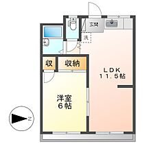 ヴィラサツキ  ｜ 岡山県倉敷市中庄（賃貸アパート1LDK・2階・36.64㎡） その2