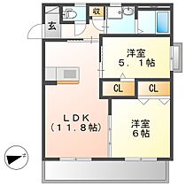 岡山県倉敷市福島（賃貸マンション2LDK・1階・52.42㎡） その2