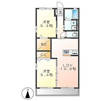 ティエラＣ  ｜ 岡山県倉敷市上東（賃貸アパート2LDK・2階・54.38㎡） その2