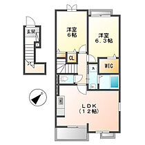 岡山県倉敷市林（賃貸アパート2LDK・2階・57.71㎡） その2