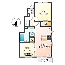 アドラブール　H  ｜ 岡山県倉敷市北畝6丁目（賃貸アパート2LDK・1階・52.60㎡） その2