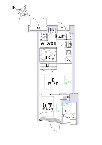 間取り エスト・グランディールCARO赤坂 5階/5階