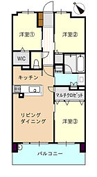アルファステイツ周陽II 3LDKの間取図画像