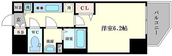 プレサンス北堀江 ｜大阪府大阪市西区北堀江4丁目(賃貸マンション1K・4階・22.35㎡)の写真 その2