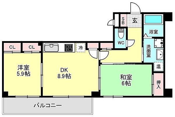 ヒルブリッジヒルNO1 ｜大阪府大阪市西区北堀江4丁目(賃貸マンション2LDK・5階・51.65㎡)の写真 その2