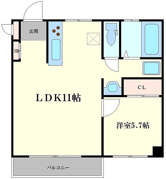 フレア新町 ｜大阪府大阪市西区新町3丁目(賃貸マンション1LDK・4階・37.29㎡)の写真 その2