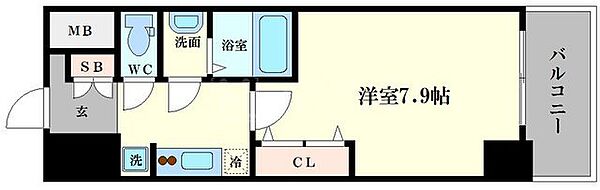 ララプレイスＯＳＡＫＡＤＯＭＥＣＩＴＹフトゥーロ ｜大阪府大阪市西区九条南3丁目(賃貸マンション1K・8階・25.12㎡)の写真 その2