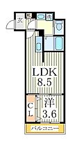 ＡＪ柏WestIII  ｜ 千葉県柏市明原4丁目（賃貸アパート1LDK・2階・30.78㎡） その2