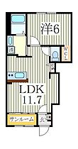 クロワサンス  ｜ 千葉県白井市西白井4丁目（賃貸アパート1LDK・1階・43.21㎡） その2