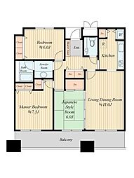 リバーサイド隅田セントラルタワーパレス 20階3LDKの間取り