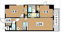 JU TOWER FRONT 亀沢 4階2LDKの間取り