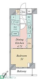 グランカーサ曳舟 4階1DKの間取り