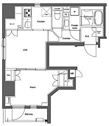 レアライズ秋葉原 7階1LDKの間取り