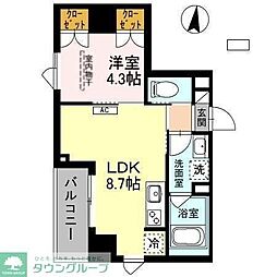 セレッソ本所 4階1LDKの間取り