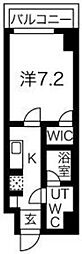 プレール・ドゥーク菊川 5階1Kの間取り