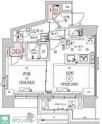 エストゥルース東向島 6階1LDKの間取り