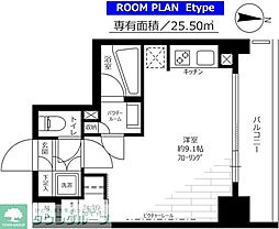 ステージファースト両国アジールコート 3階ワンルームの間取り