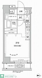 RELUXIA本所吾妻橋III 4階ワンルームの間取り