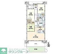 パークホームズ東陽町キャナルアリーナ 1階3LDKの間取り