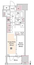 サンウッド錦糸町フラッツ 1LDKの間取図画像