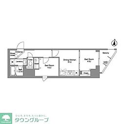 Daffitto錦糸町 2DKの間取図画像