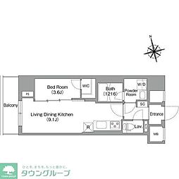 コンフォリア・リヴ南砂町EAST 1LDKの間取図画像