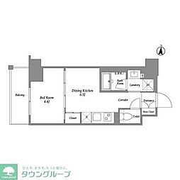 ウエリスアーバン住吉EAST 1DKの間取図画像