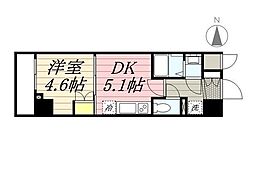 PASEO本所吾妻橋 1DKの間取図画像