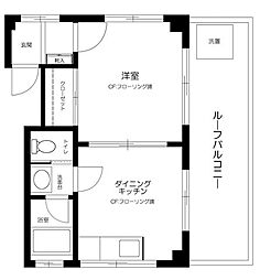 ハイツフォレスト 1DKの間取図画像