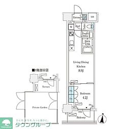 フロンティアレジデンス錦糸公園 1LDKの間取図画像