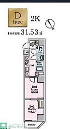 アイルグランデ押上ノース 2Kの間取図画像